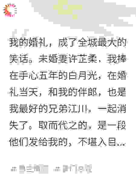 教堂的钟声还没敲响，我就收到她和伴郎在酒店的视频