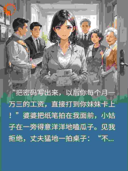 婆婆让我把工资交小姑保管，我反手离婚，急疯老公全家