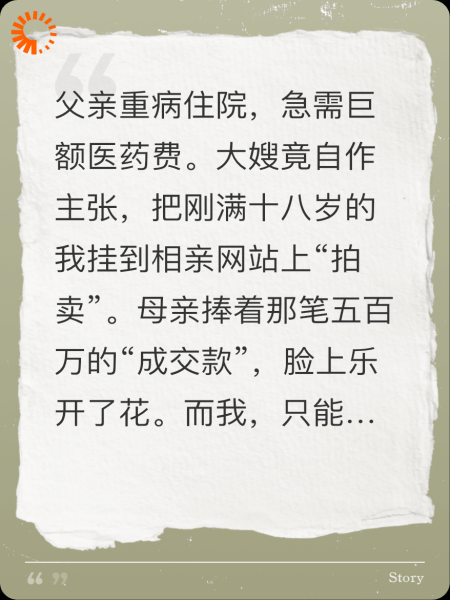 大嫂将我挂相亲网拍卖