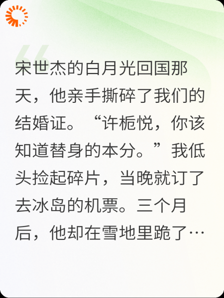 白月光回国后，替身的我功成身退