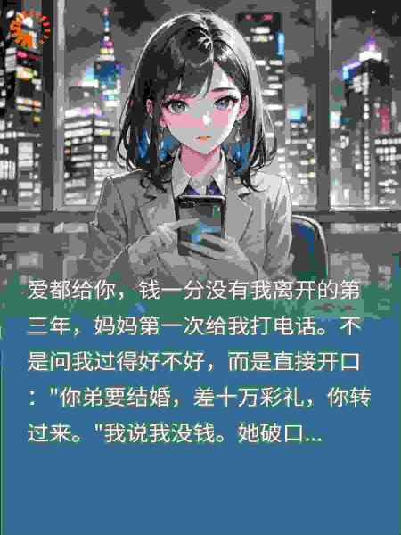 榨干我给弟买房后，妈又来要钱，我一句话让她崩溃了