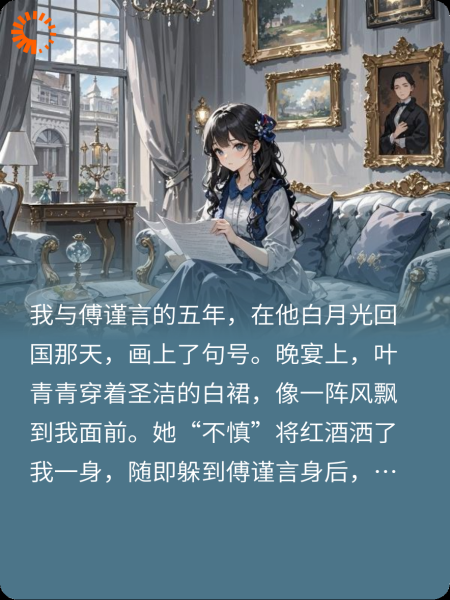 我与傅谨言的五年，在他白月光回国那天，画上了句号