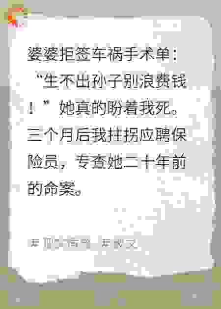 入狱前，婆婆在等我的千万意外险