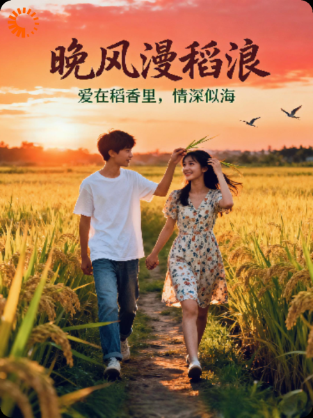 晚风漫稻浪