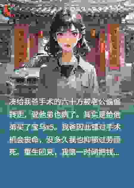 老公偷我爸的救命钱给他弟买宝马
