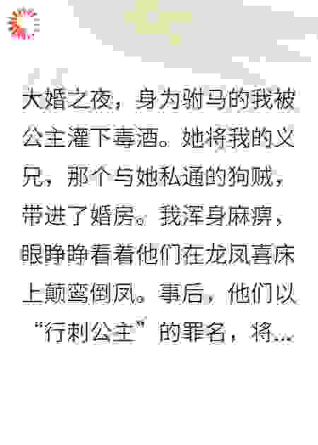 大婚夜，公主喂我毒酒，我反手请全城观礼