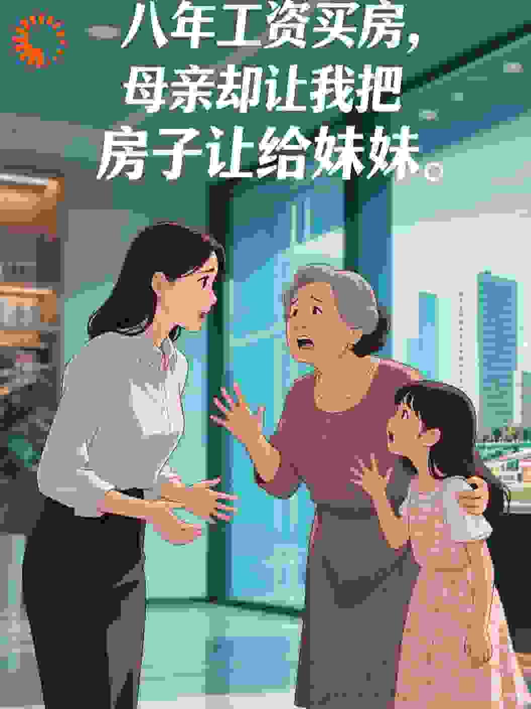 八年工资买房，母亲却让我把房子让给妹妹