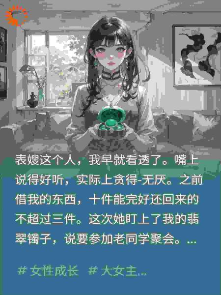 表嫂借走翡翠镯，事后说丢了，我一句话让她当场石化