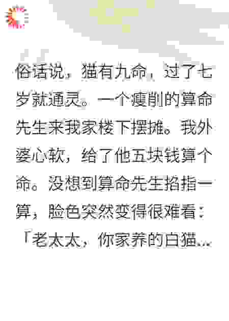 我家白猫从三楼跳下毫发无伤，算命先生吓得当场认怂