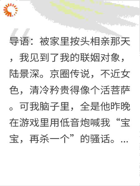 联姻当天，我发现未婚夫是我的网恋野王