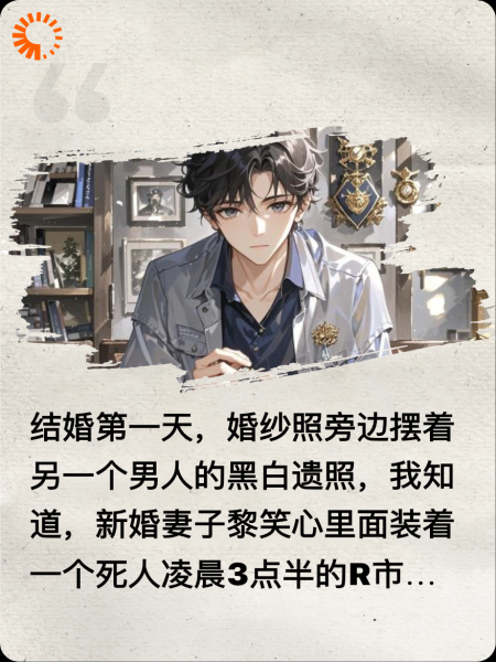 婚纱照旁边的遗像