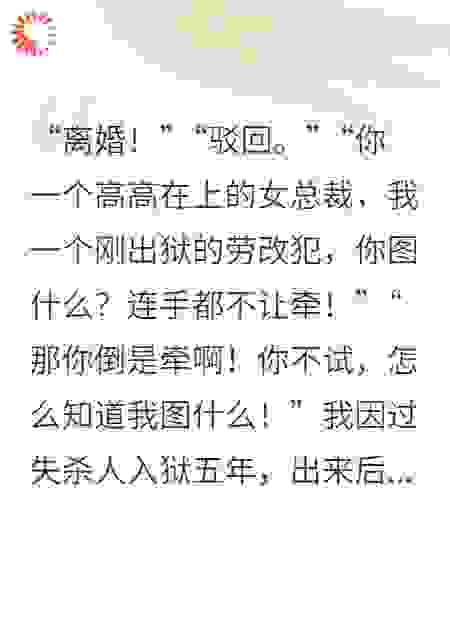 出狱后，女总裁求我别离婚