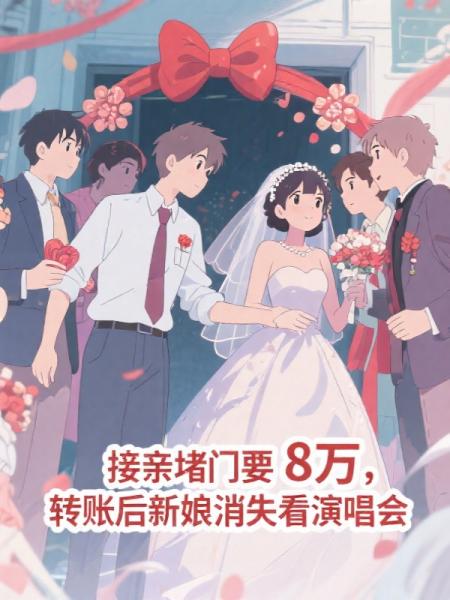 接亲堵门要8万，转账后新娘消失看演唱会