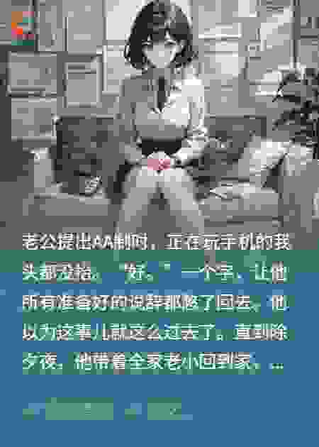 AA制婚姻，他断我饭，我断他根