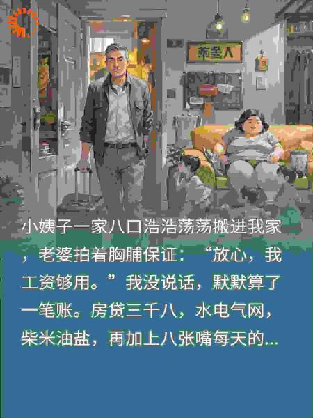 小姨子全家来蹭住，老婆劝我别计较，我住单位后她慌了
