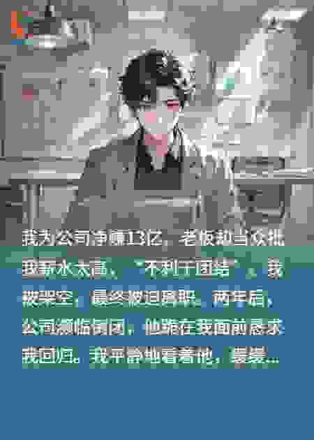 替公司赚13亿，老板却嫌我薪高，辞职后他立马慌了