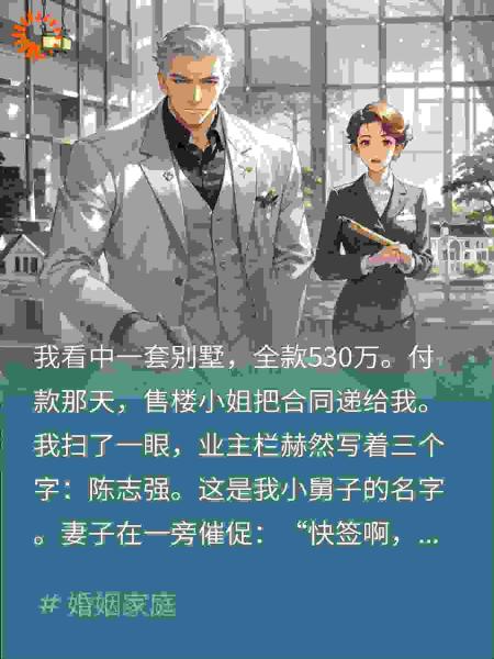 全款别墅只写小舅子名，我：你钱留着准备二婚吗？