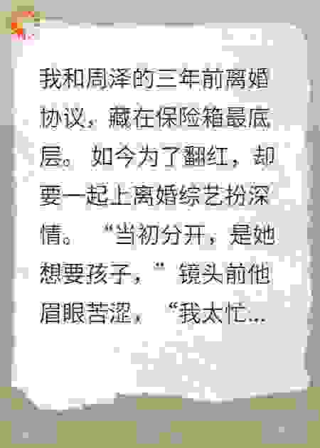 离婚综艺里，我和顶流前夫爆红了