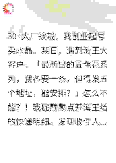 被裁创业卖水晶，海王客户竟然是我老公