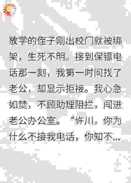 侄子被绑架去世，我和老公离婚了