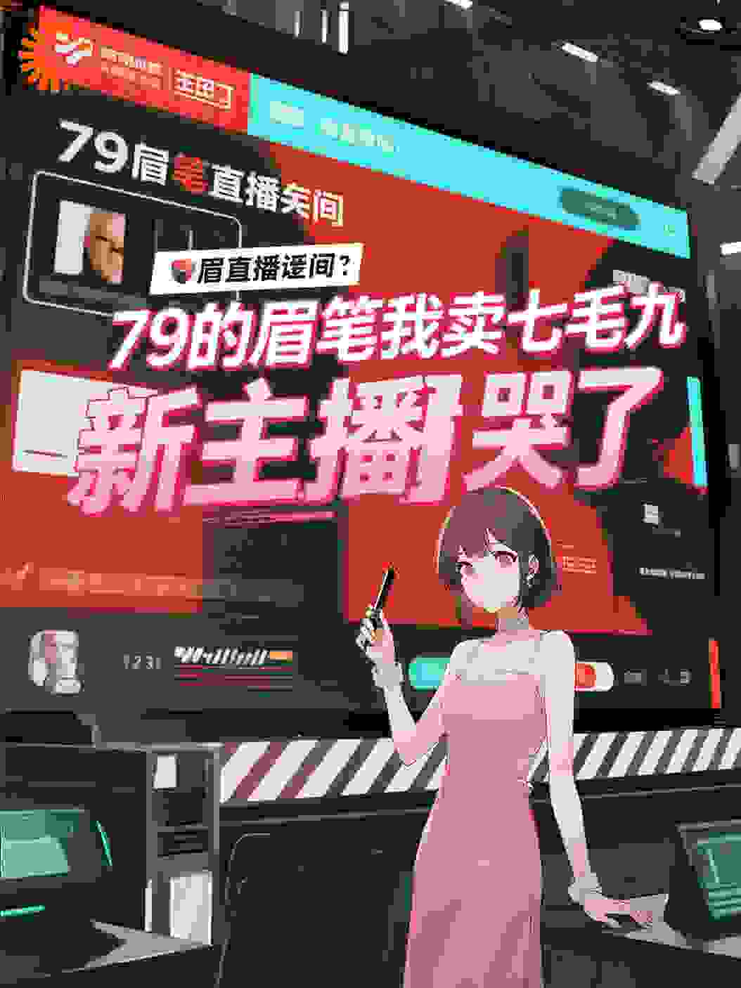 79的眉笔我卖七毛九，新主播哭了