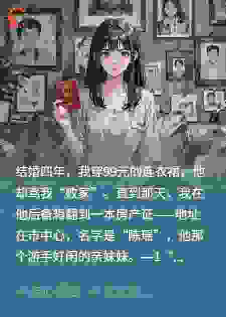 丈夫骂我“花钱如流水”，我却发现一本给妹妹的房产证