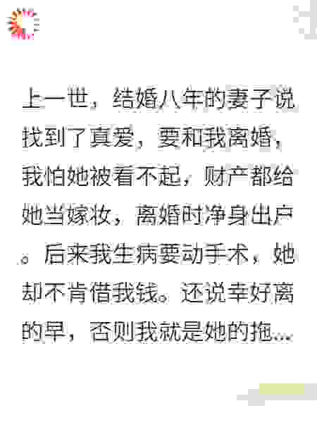 重生后，我看前妻被凤凰男骗光家产