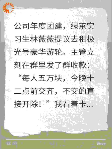 公司团建定豪华游轮要求AA，我反手亮出游轮产权