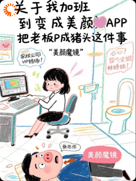 加班到变成美颜app把老板变成猪