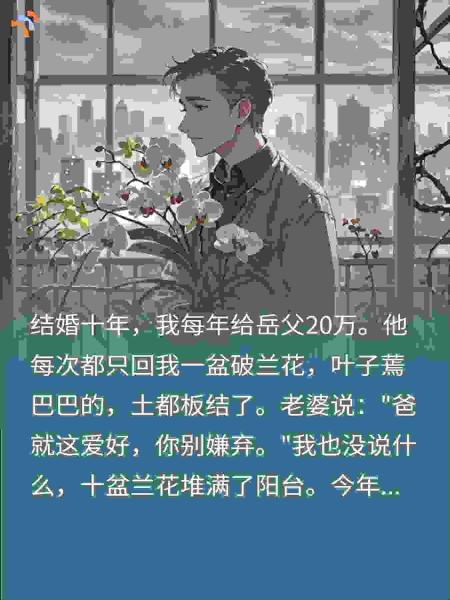 破产后把岳父送的兰花送人，邻居扒开土我傻眼了