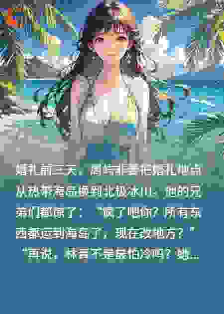 老公为女兄弟去冰川举行婚礼，我转身到海岛吹风